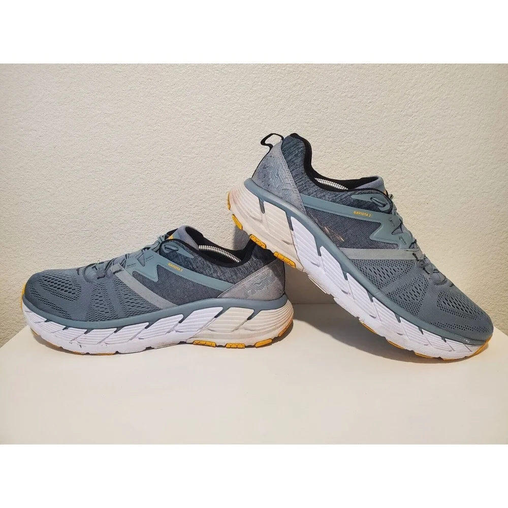 Hoka One One Gaviota 2 Sneakers Mens 14 Blue Gray Comfort Athletic Running Shoes